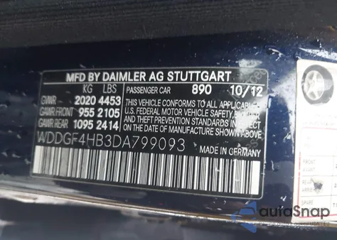 2013 Mercedes-Benz C 250 Sport from USA, damaged, VIN WDDGF4HB3DA799093